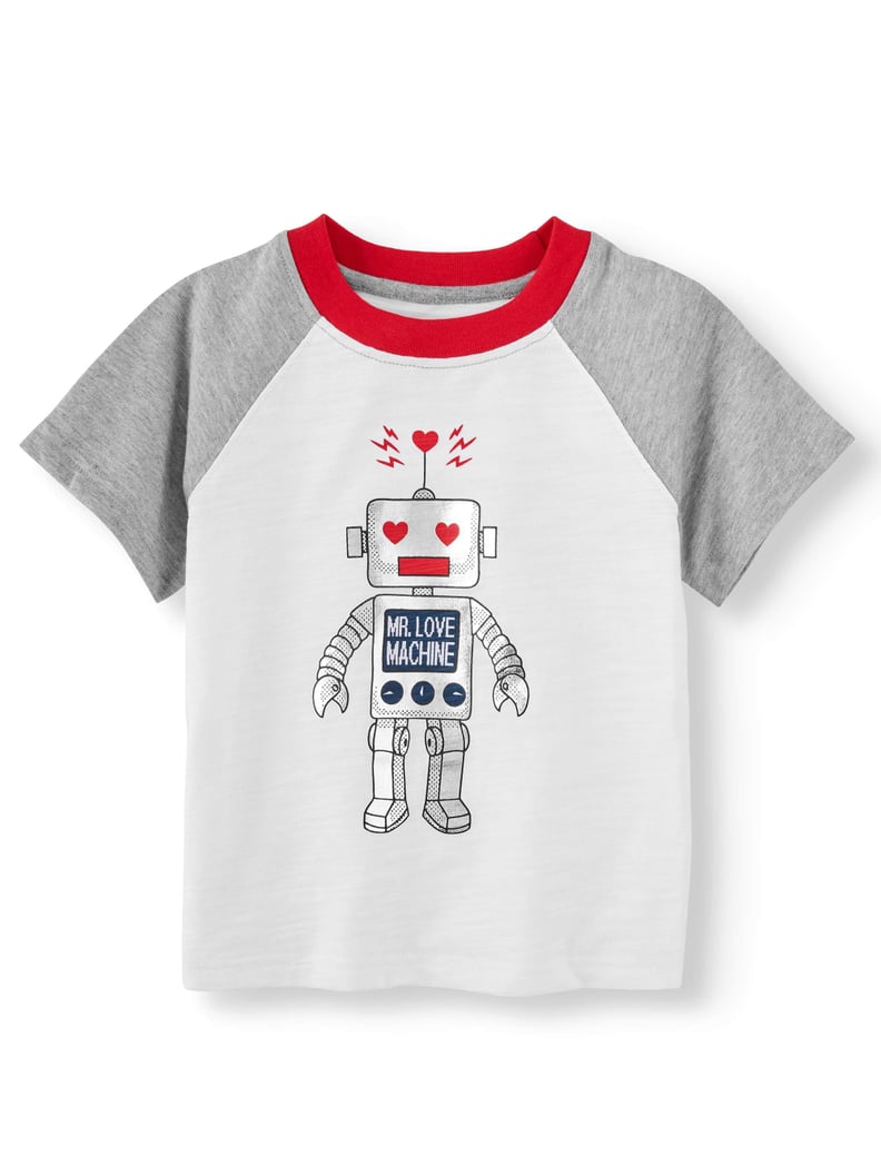 Valentine's Day Short Sleeve Raglan Graphic T-Shirt