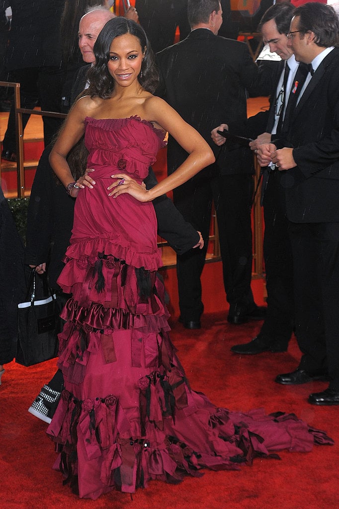 Zoe wore a ruffled Louis Vuitton dress to the 2010 Golden Globes — did you love it or hate it?
