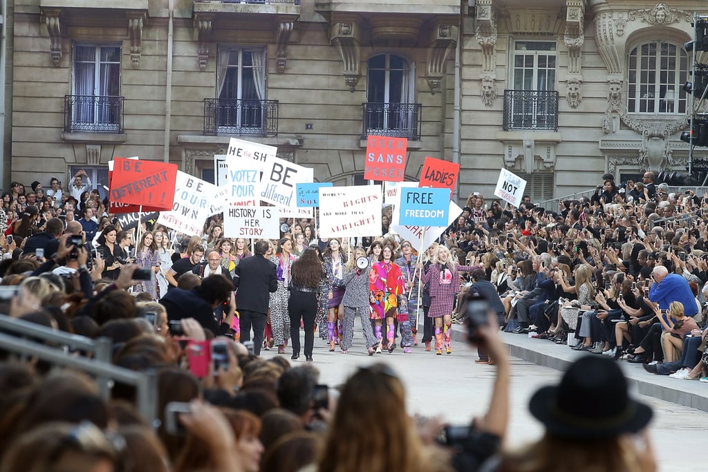Chanel Spring 2015 Fashion Show Protest Pictures