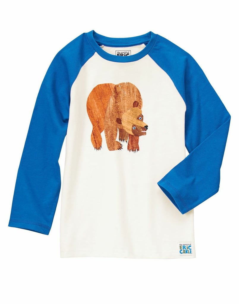 This blue-sleeved tee ($22) features the title character from Brown Bear, Brown Bear, What Do You See? on its front.