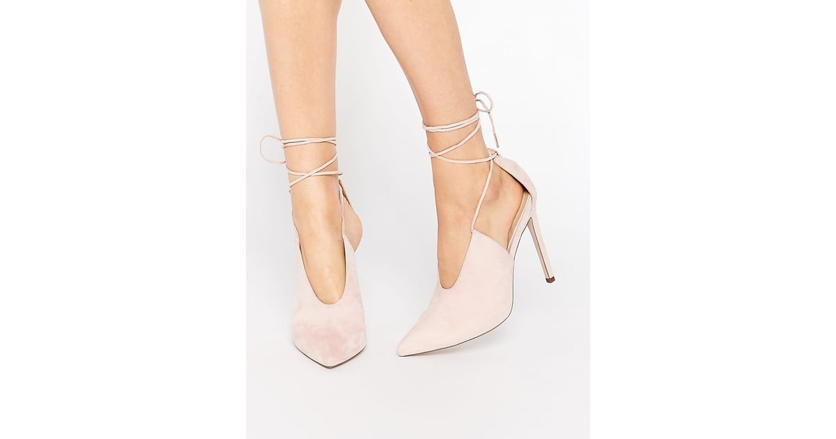 ASOS Propellor Lace Up Pointed Heels ($73) | Shoes That Make Your Legs ...
