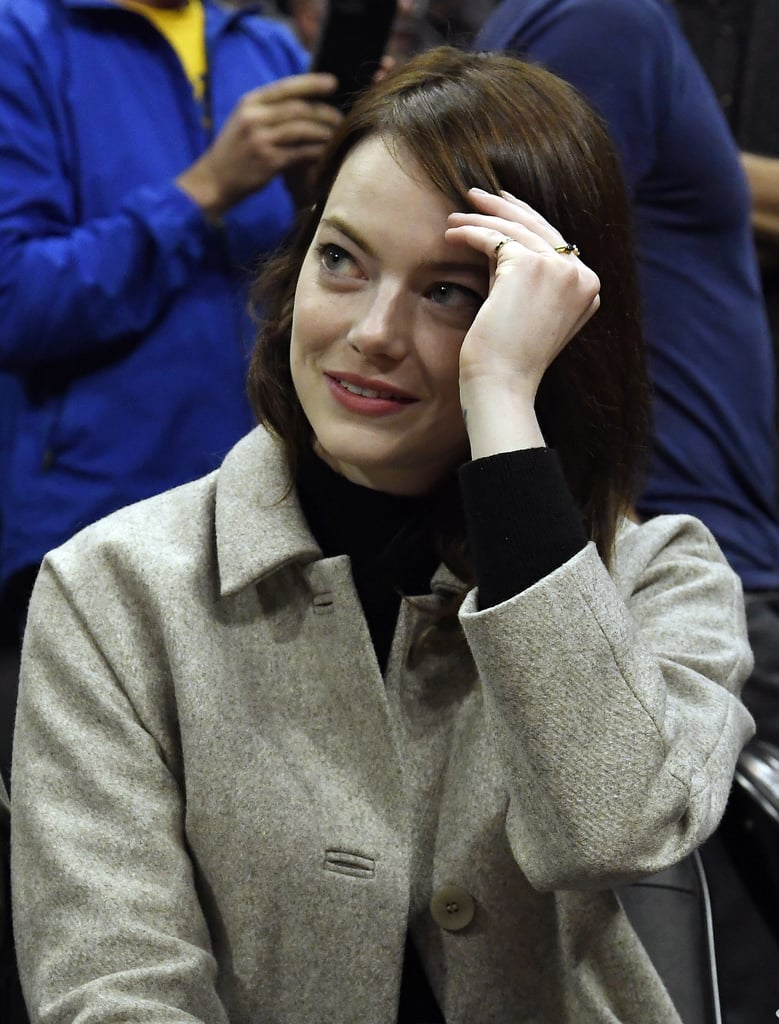 Emma Stone and Dave McCary at Clippers Game January 2019