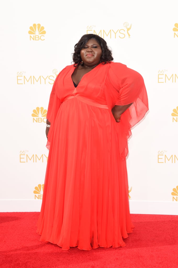 Gabourey Sidibe opted for a vibrant red.