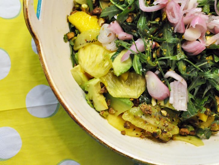 Tropical Fruit Salad With Arugula and Pickled Shallots