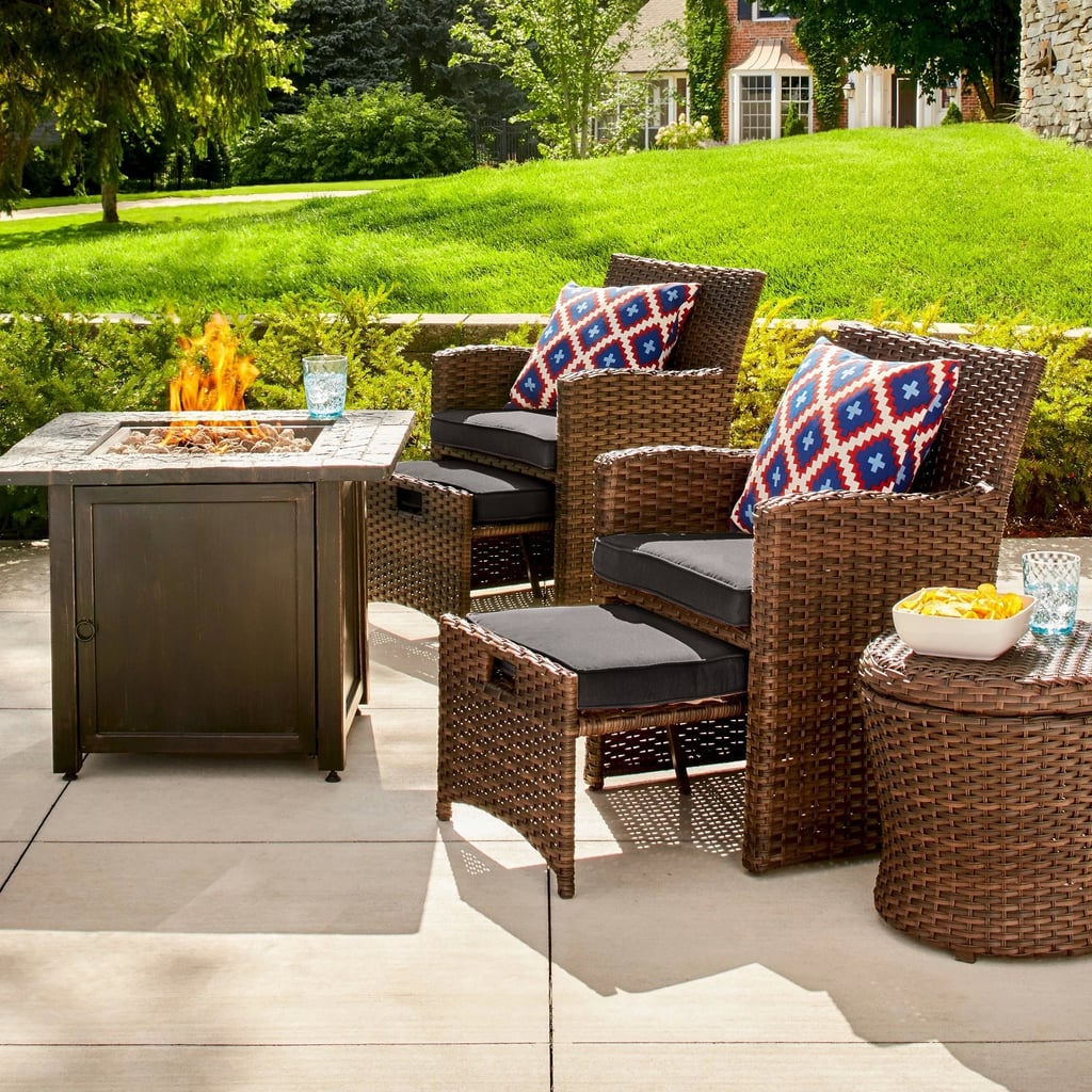 Halsted 6Piece Wicker Patio Fire Chat Set Best Memorial Day Outdoor