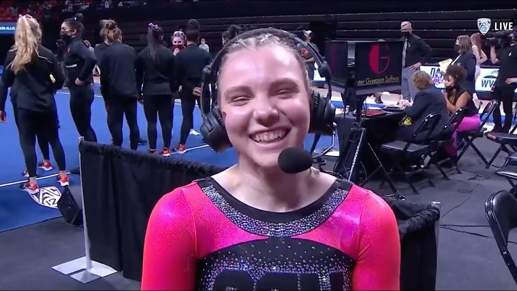 Watch Jade Carey Get Her First NCAA Perfect 10 on Bars