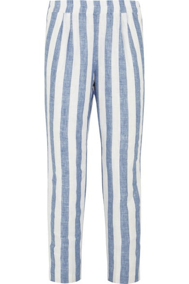 J.Crew Striped Linen Tapered Pants