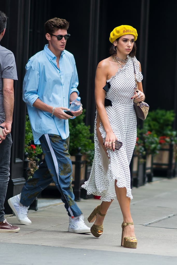 Dua Lipa's Polka-Dot Dress With Slit NYC