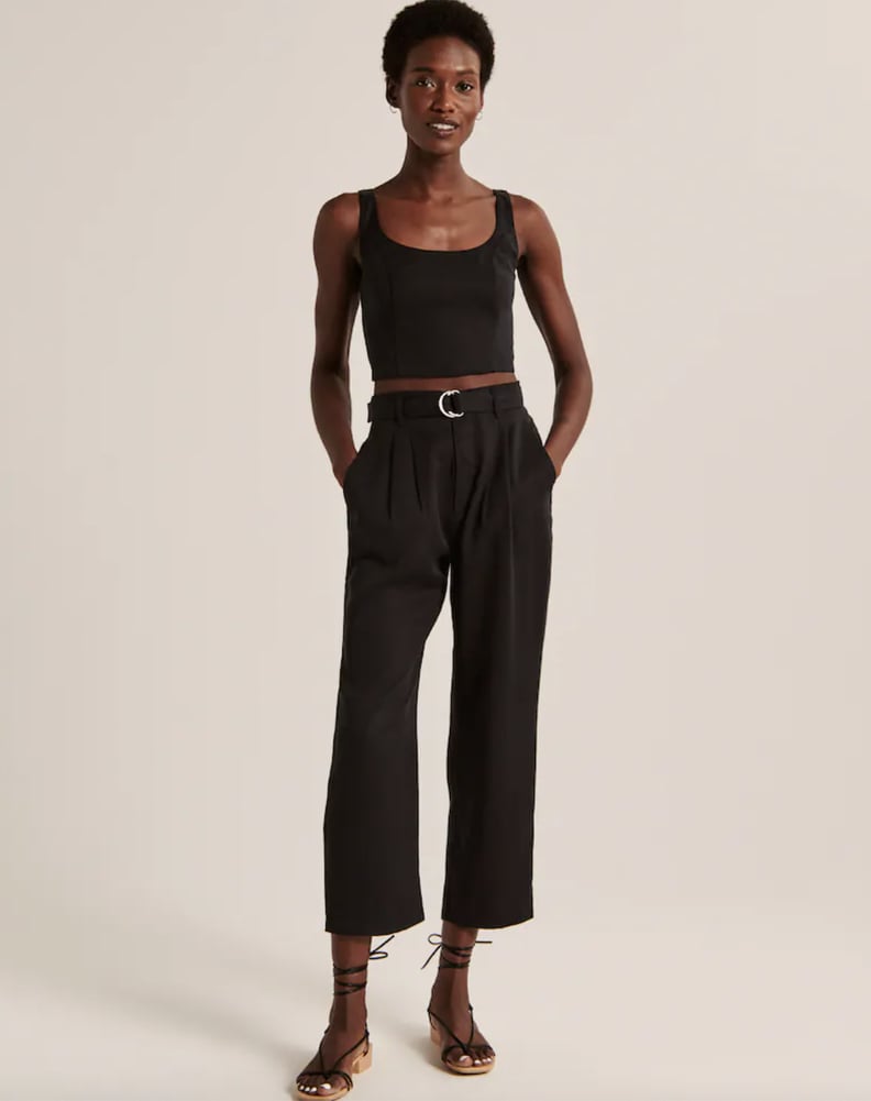 Abercrombie Belted Ankle Straight Pants