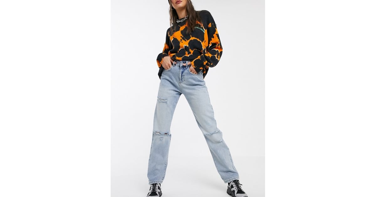 collusion x014 90s baggy dad jeans with stepped waist band