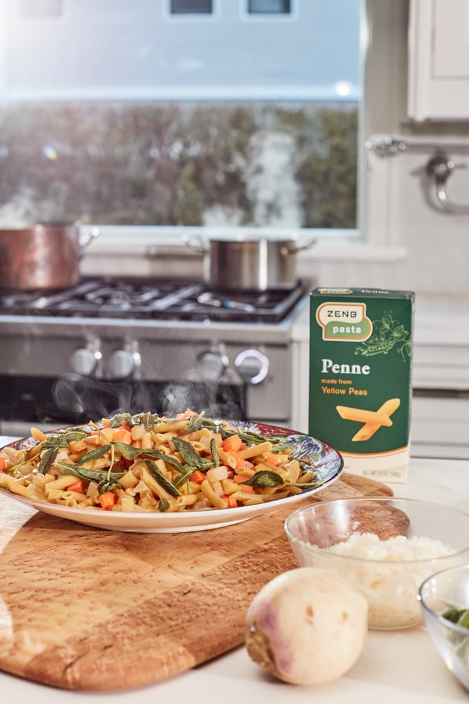 Alex Guarnaschelli's Stovetop Plant-Based Penne Pasta With Winter Vegetables