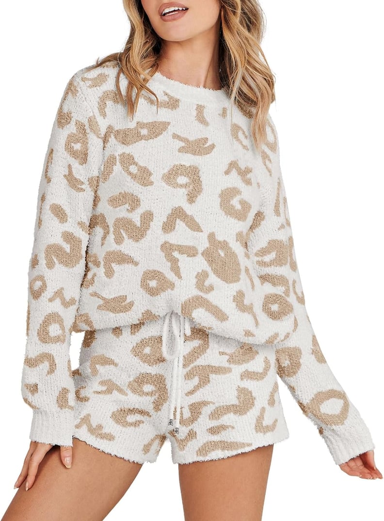 Best Fleece Long Sleeve Top and Shorts Loungewear Set