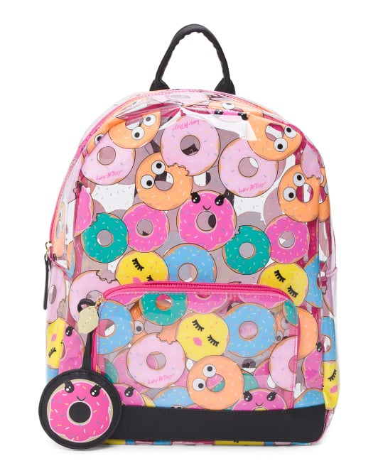 Clear Donut Print Backpack Back to School Backpacks For Kids
