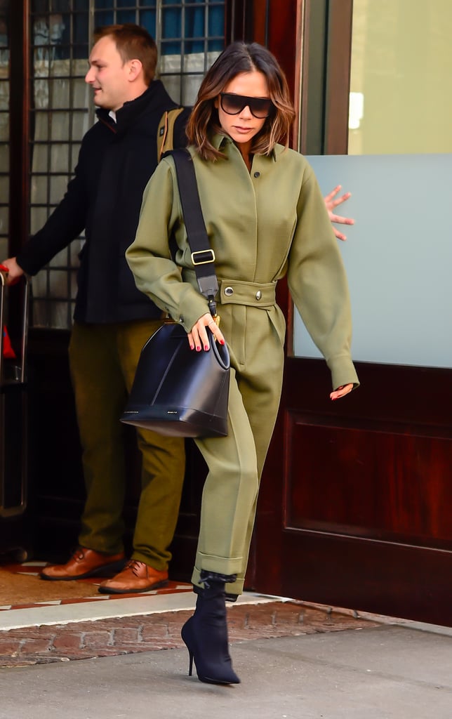 Victoria Beckham Green Jumpsuit November 2018 | POPSUGAR Fashion