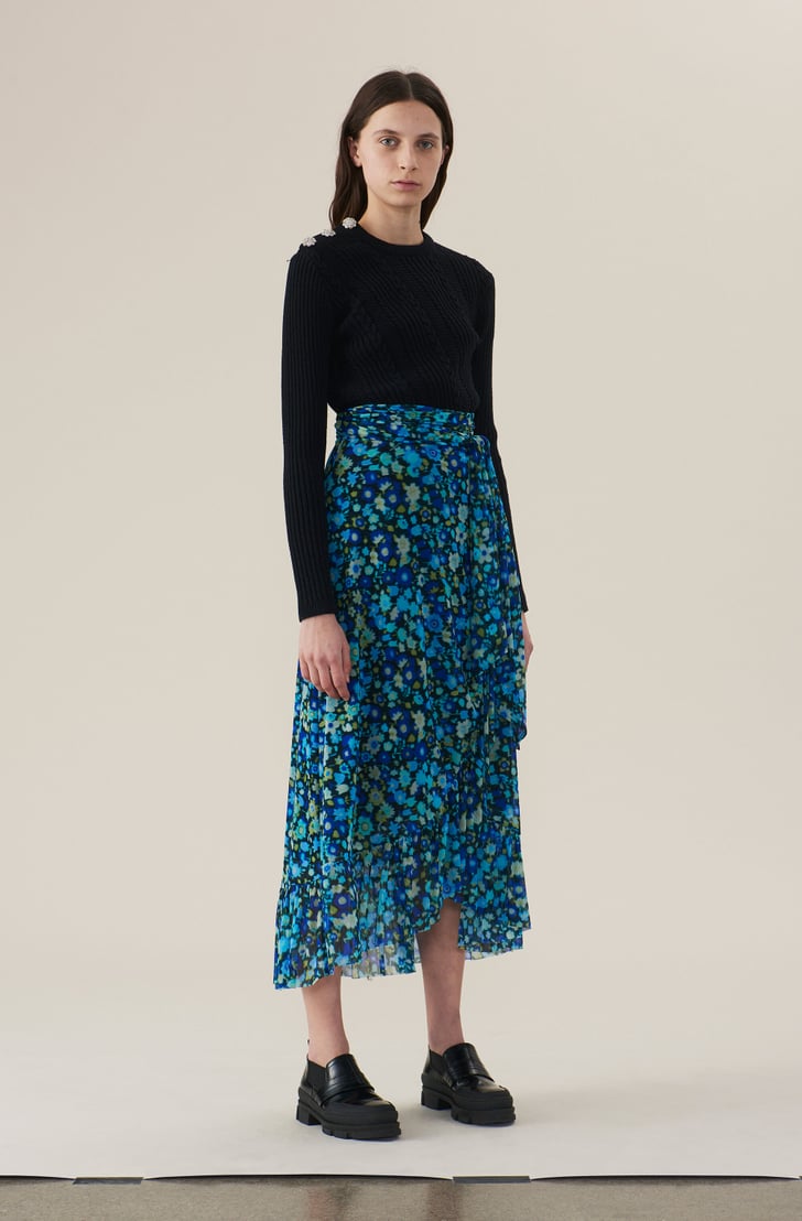 Ganni Printed Mesh Wrap Skirt | Best Designers at Copenhagen Fashion ...