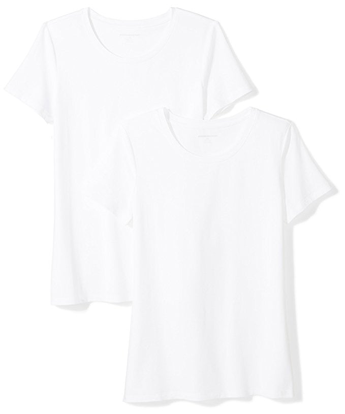 Amazon Essentials Women's 2-Pack Short-Sleeve Crewneck Solid T-Shirt