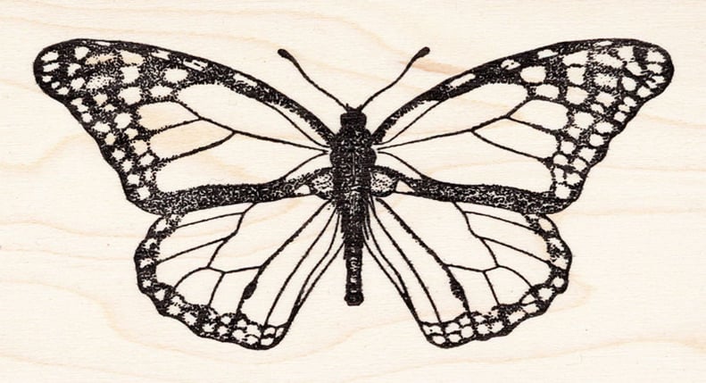 Large Monarch Butterfly Rubber Stamp