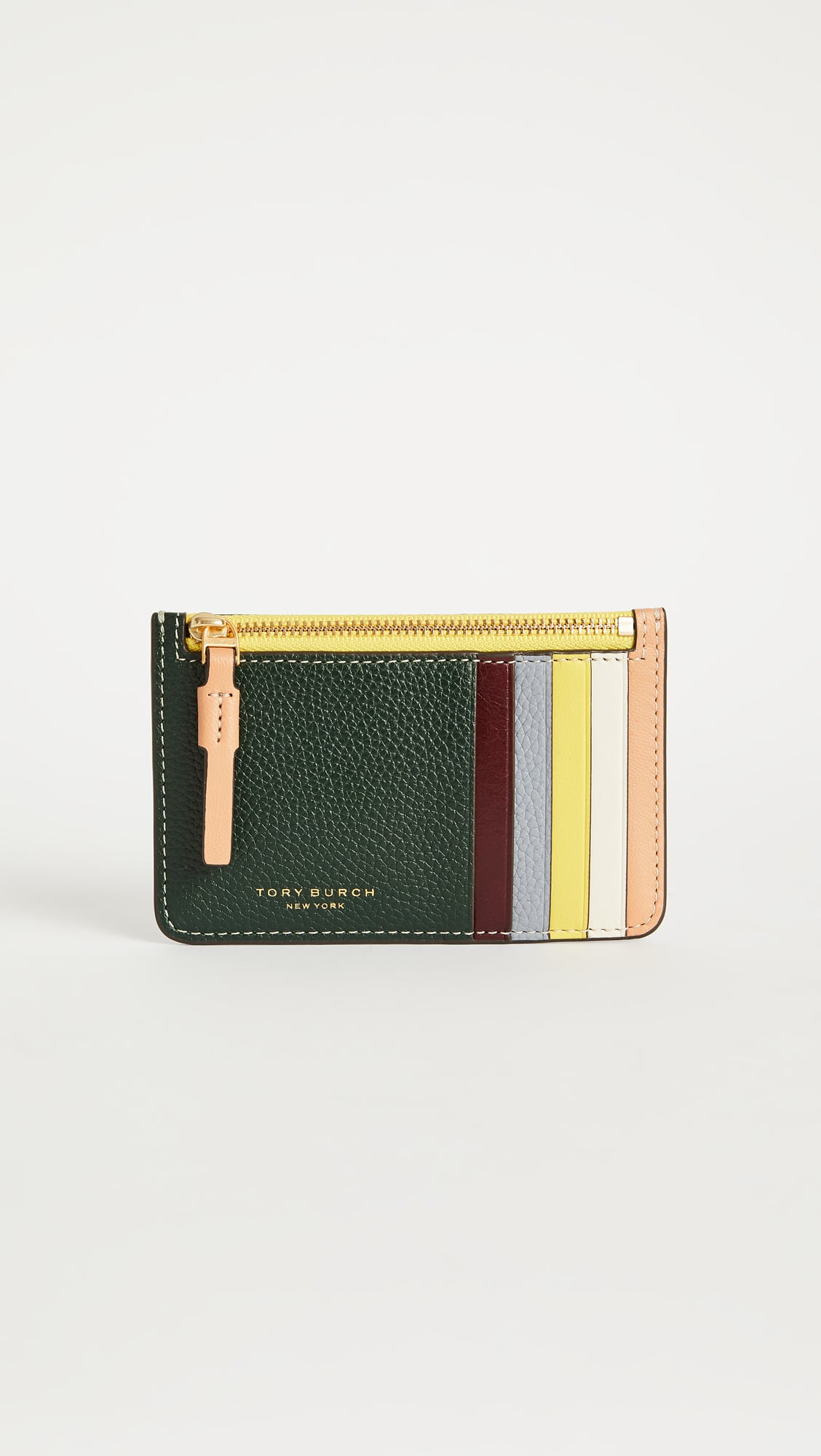 Tory Burch Perry Colorblock Top-Zip Card Case