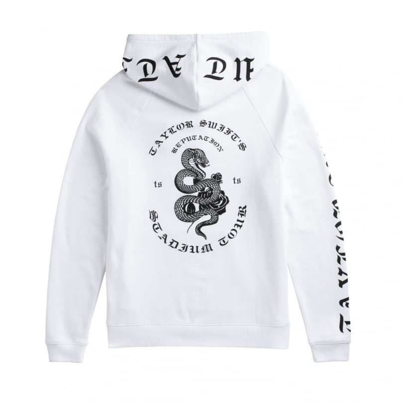 White Tour Hoodie With Snake Design