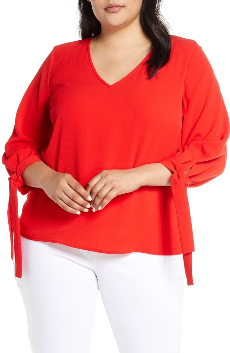 CeCe Tie Sleeve Blouse