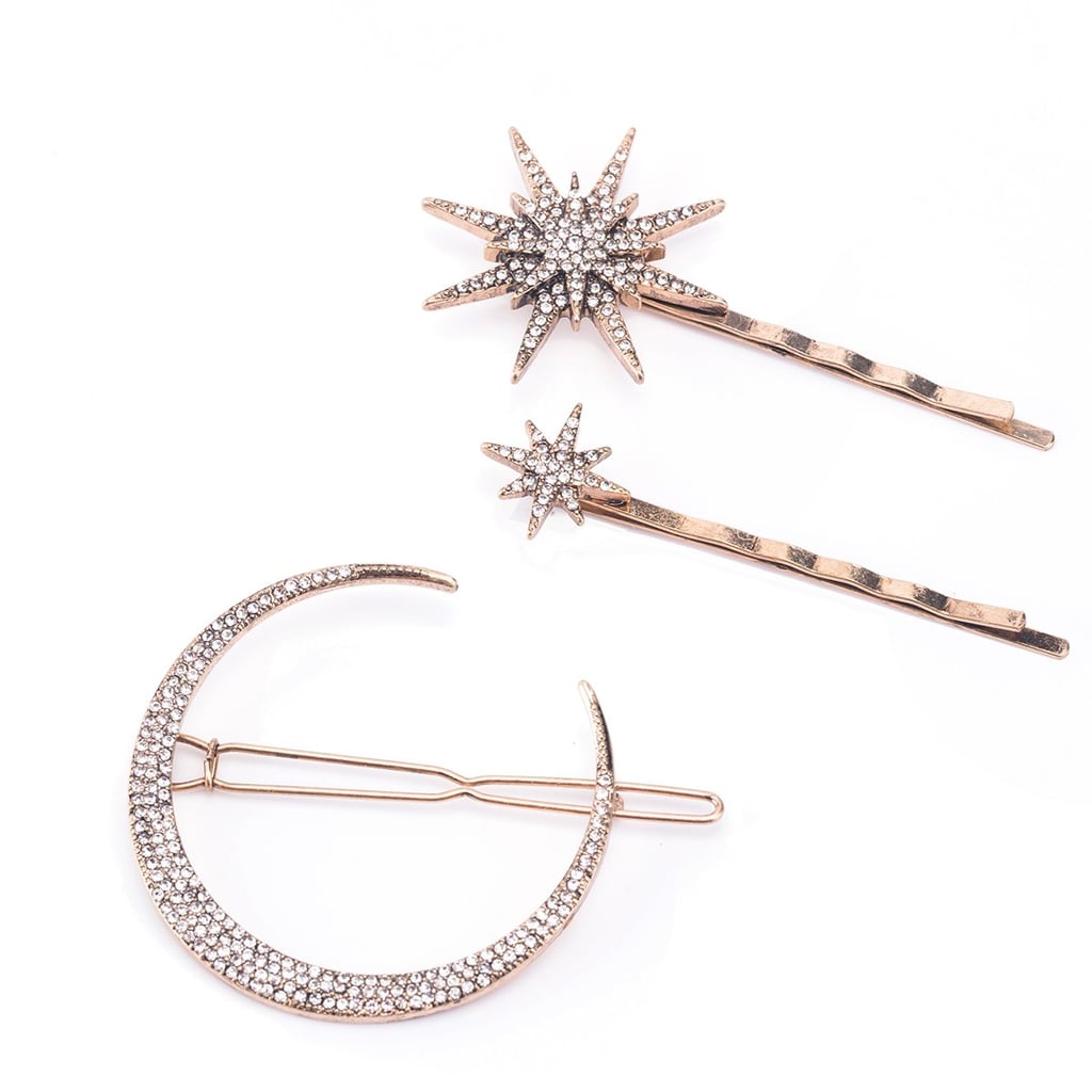 Trendy Jewels Boutique Bronze Stars and Moon Hair Clips