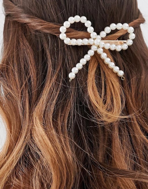 Barrettes: DesignB London Faux-Pearl Bow