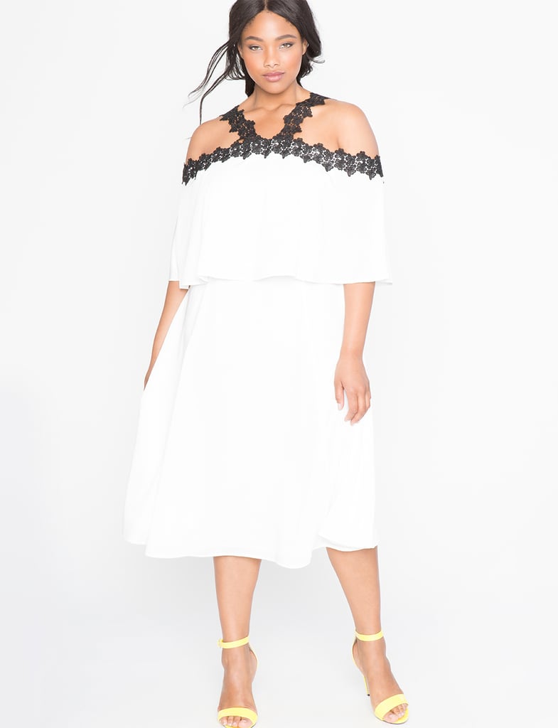 ELOQUII Off the Shoulder Lace Detail Dress