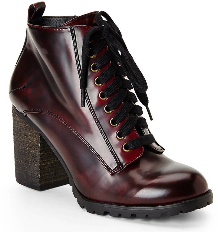 Steve Madden Burgundy Andie Lace-Up Booties