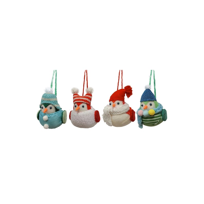 4ct Merry Lane Fabric Mini Birds Christmas Ornament Set