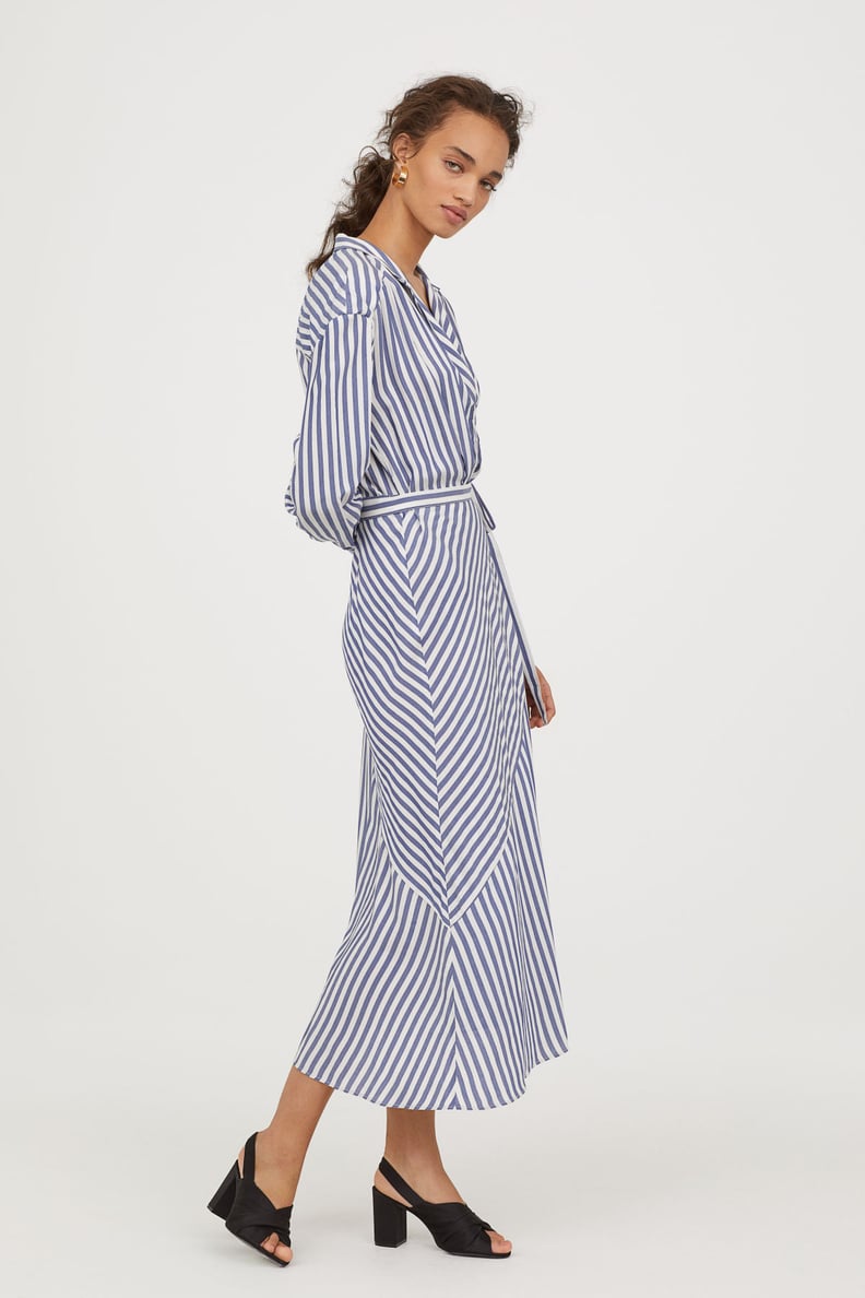 H&M Striped Wrap-Front Dress