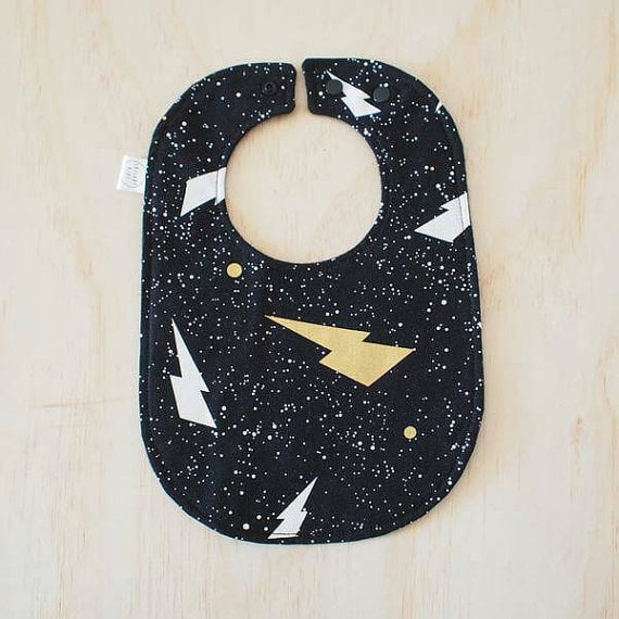 Metallic Lightning Bolt Bib