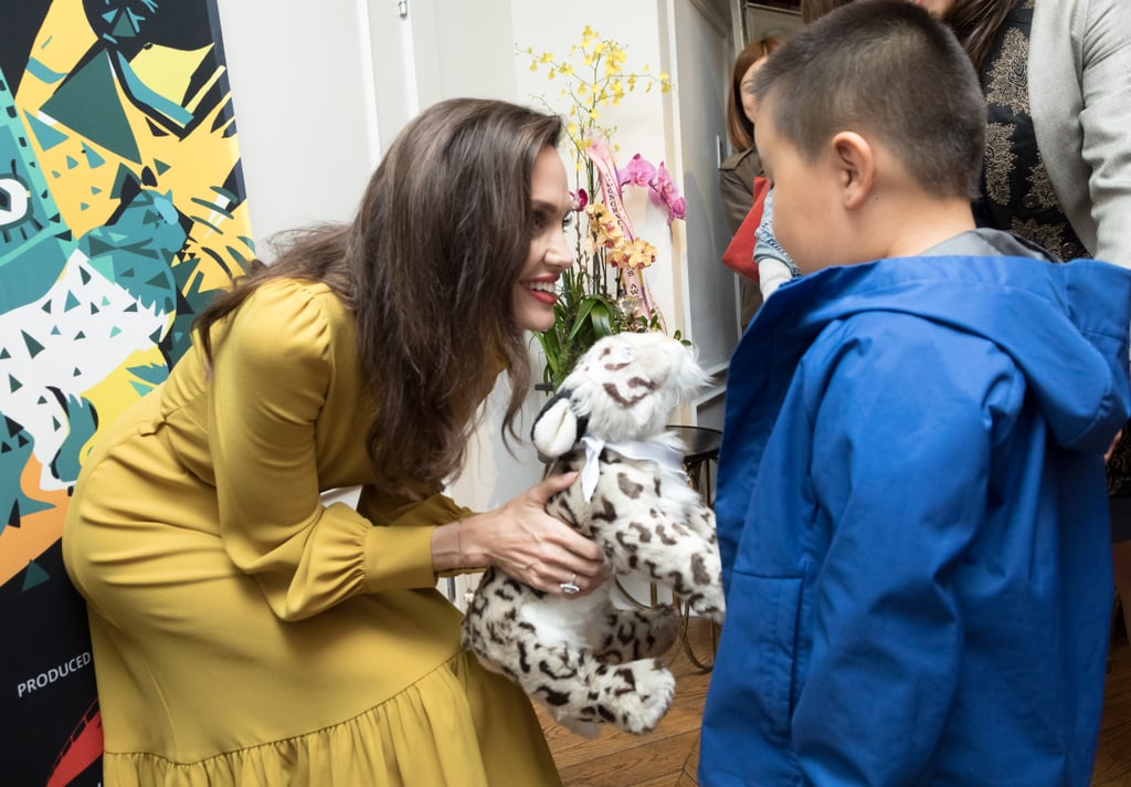 Angelina Jolie's Yellow Co Dress