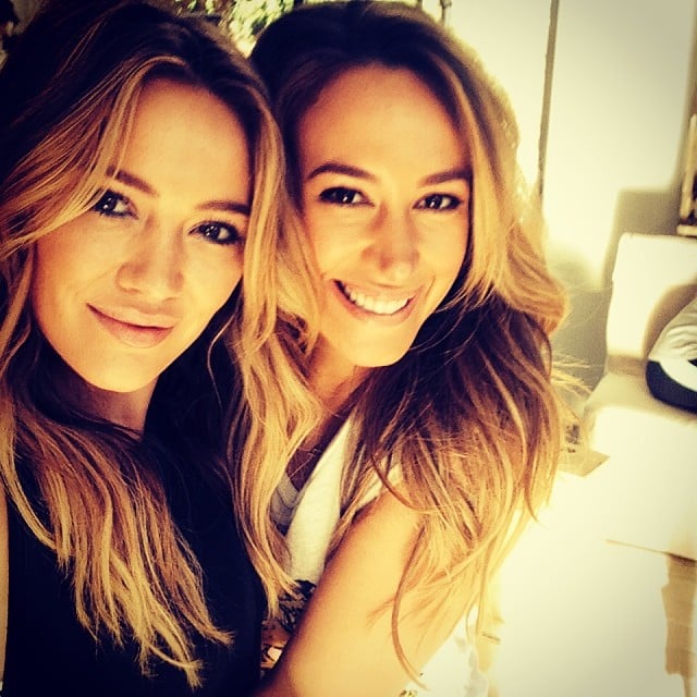 Sisters Hilary and Haylie Duff took this adorable snap while filming a video for Haylie's Real Girls Kitchen blog.
Source: Instagram user hilaryduff