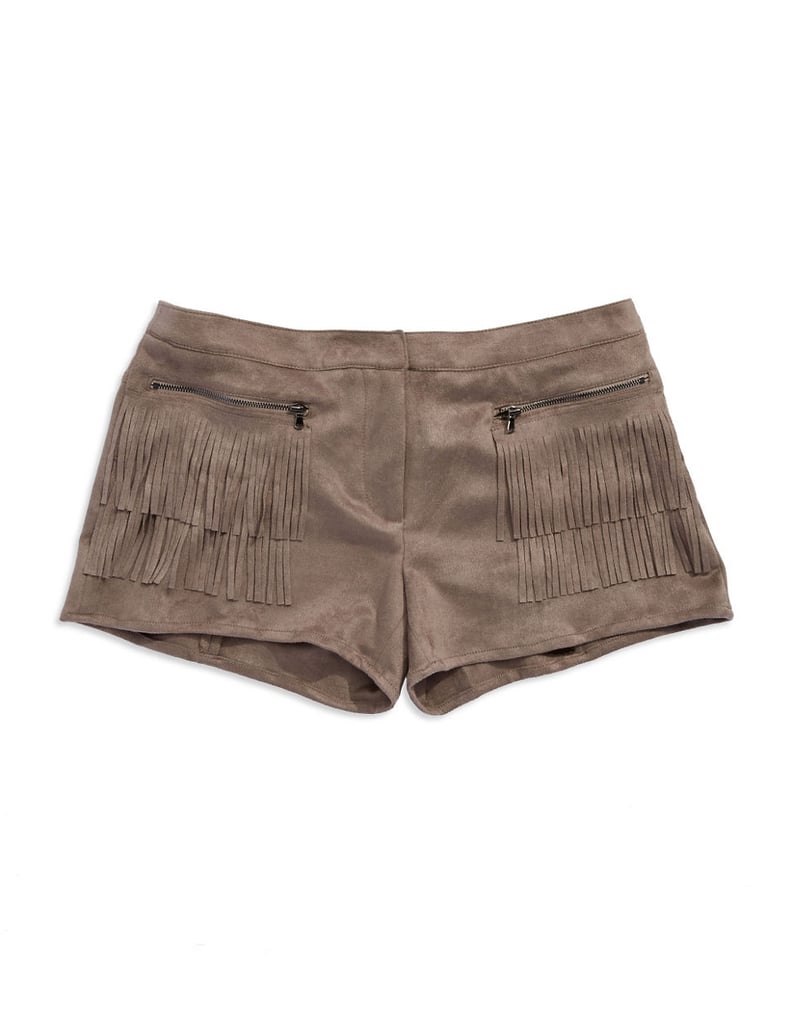 Fate Faux Suede Fringe Shorts