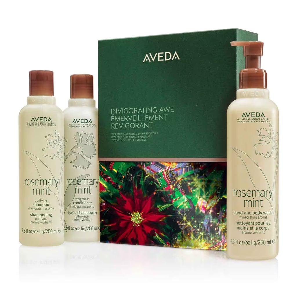 Aveda Invigorating Awe Rosemary Mint Hair & Body Essentials Gift Set ($55)
Coffee will always have its place, but the refreshing kick of Aveda's Rosemary Mint Shampoo, Conditioner, and Body Wash is a close second. It's energizing enough to jump-start your morning, soothing enough to reset your senses after a long day, and hardworking enough to cleanse from head to toe. One shopper nailed it by calling it a "spa treatment at home."