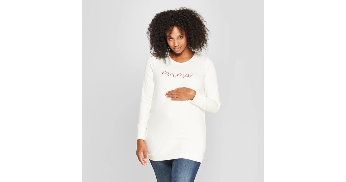 Maternity Embroidered Sweatshirt Best Pregnancy Products 2019