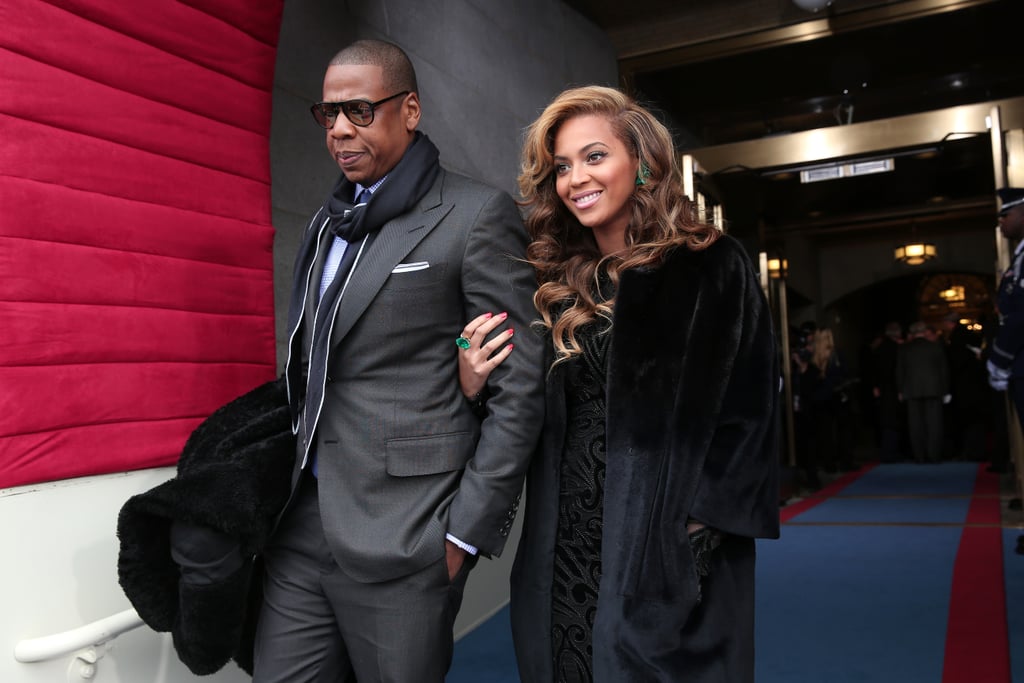 Jay Z escorted Beyoncé to their seats during the presidential inauguration ceremony in January 2013.