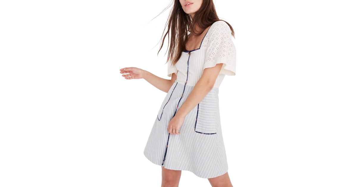 Madewell x The New Denim Project Patchwork Square Neck Dress | Best ...