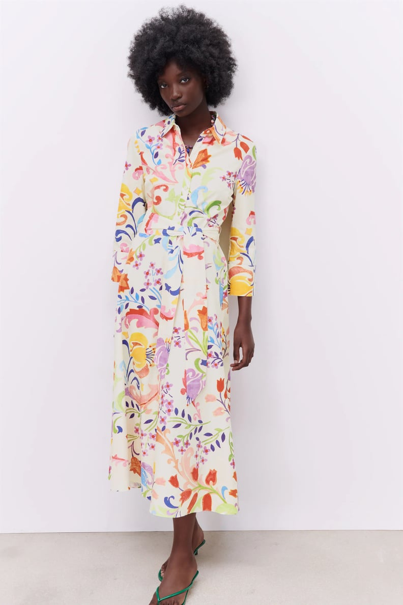 Zara Printed Midi Dress