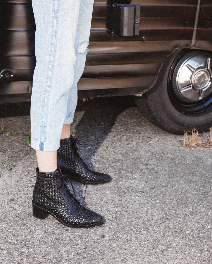 PS: You guys do boots so well, too. Now that Western's having a moment, you guys have already been doing the aesthetic for a while, like this is your . . .
MP: Kind of; our space. We're even going further into the Western and making it more obvious. We're doing low-ankle booties that are really cute, like mixed-snake [print] across.
PS: So, who are you designing for? What kind of motivates your design process each season?
CPN: Well, it always ties back to us. It's what we want to be wearing and what we feel like we need in our closets.  But we travel so much. And I feel like it's funny: if you were to see us on the street, we walk with our head down; we're kind of scoping what everyone's wearing. And a lot of that is menswear or, especially in Europe, men's footwear. In Europe, especially, people are a little bit more functional in how they dress so, like, mixing more classic silhouettes with more modern.