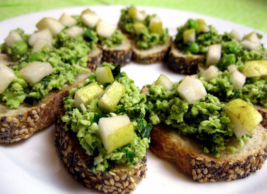 Appetizers: Edamame and Pear Crostinis