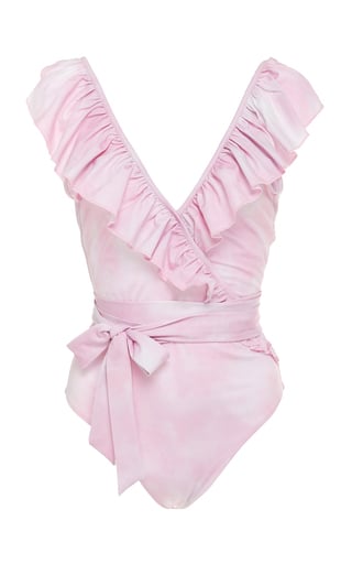 Loveshackfancy Jasper Ruffled Belted One-Piece Swimsuit