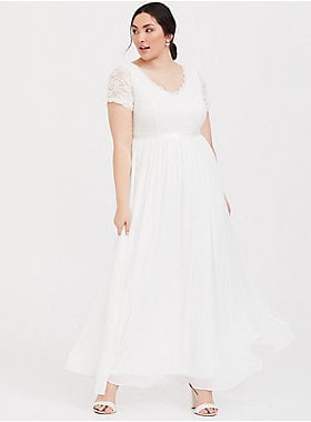 Torrid Ivory Sequin Lace & Chiffon Formal Gown