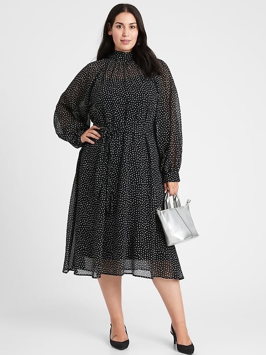 Banana Republic Velvet Dot Midi Dress