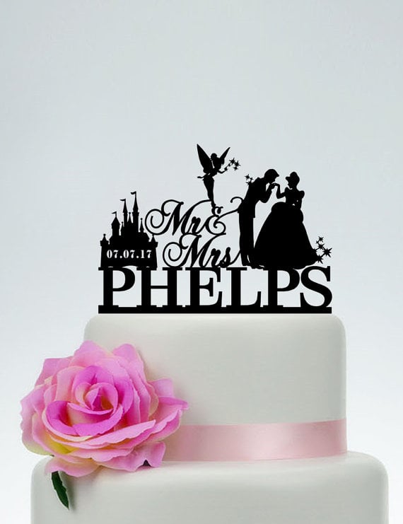 Prince Charming, Cinderella and Tinkerbell Cake Topper ($17)