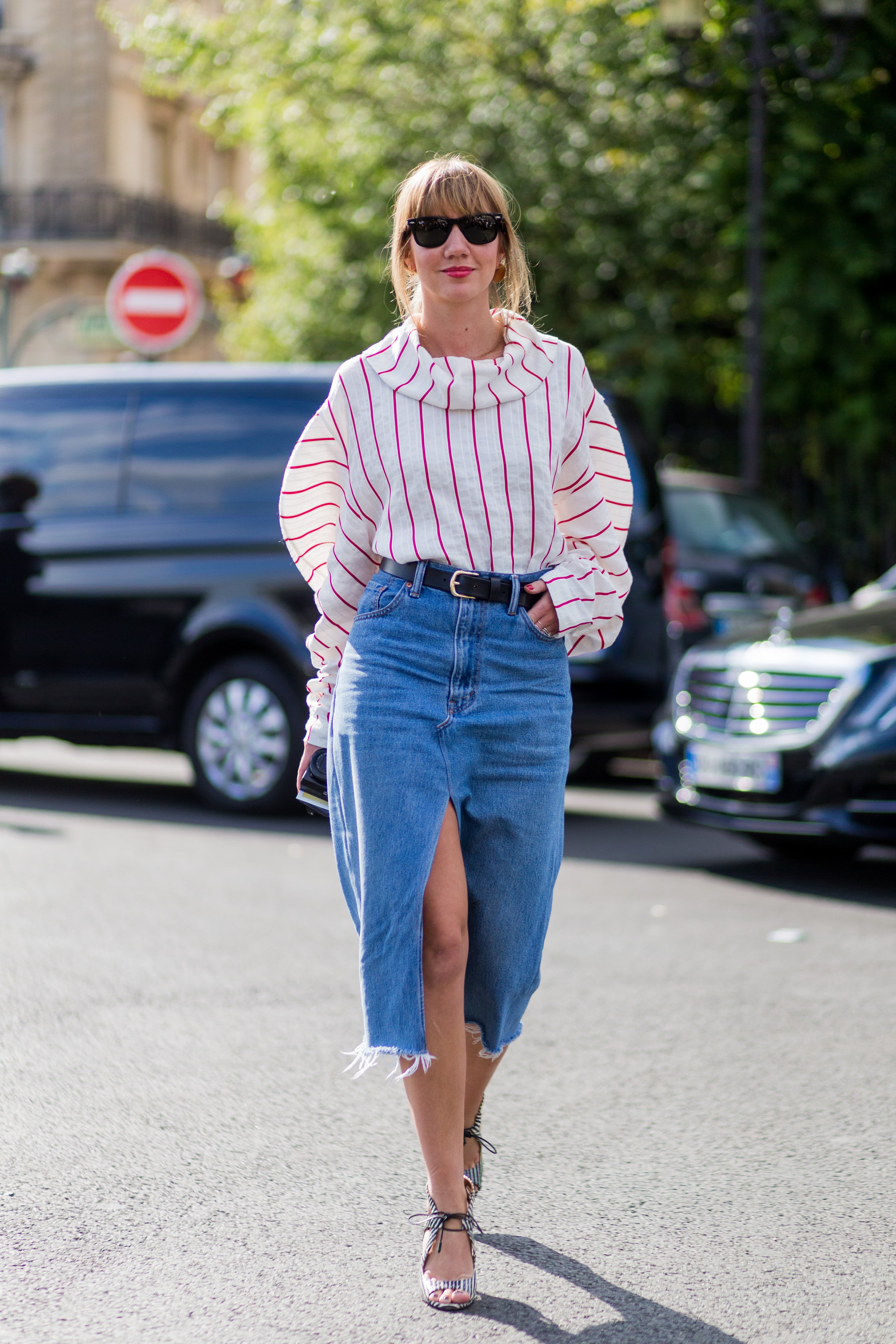 Street Style & Fashion Tips  Skirt outfits, Denim skirt trend, Denim skirt  outfits