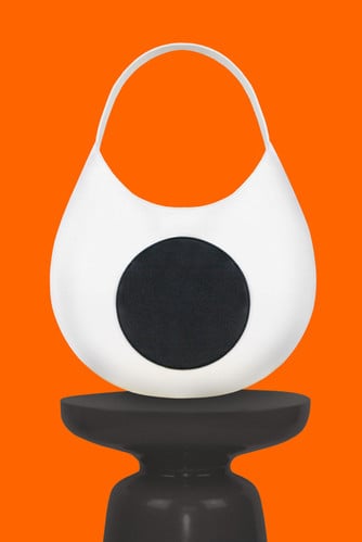 Jacinto Round Hobo in White and Black