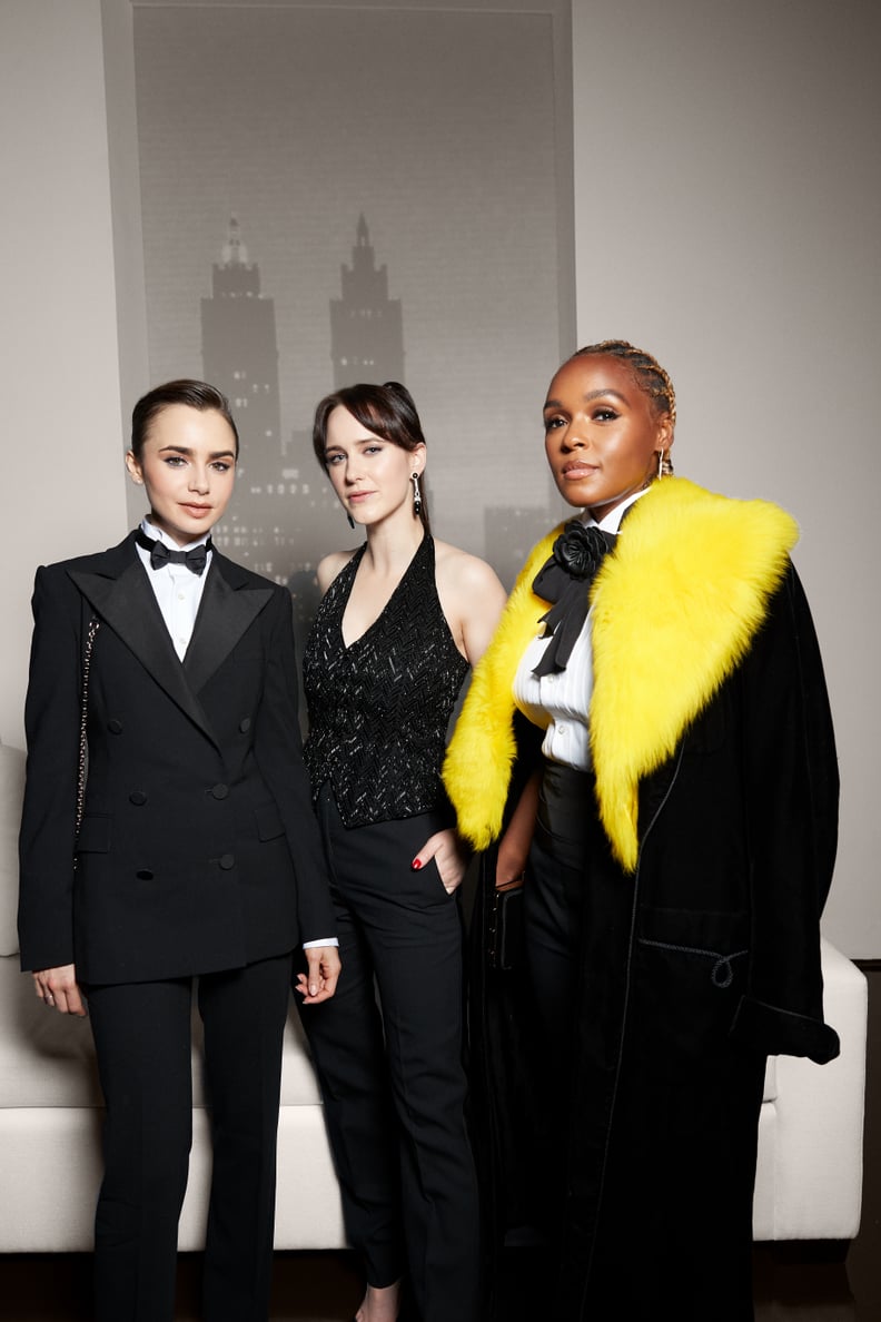 Lily Collins, Rachel Brosnahan, and Janelle Monáe at the Ralph Lauren Fall 2022 Show