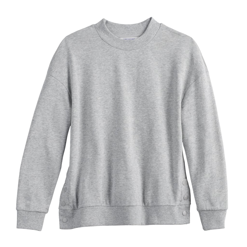 Snap Sweatshirt in Heather Grey