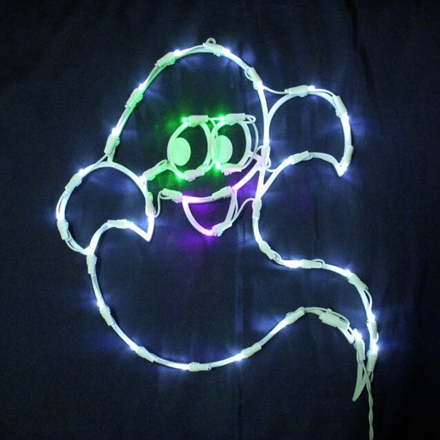 A Light-Up Ghost: 18" Halloween Ghost With 35 Multicolored Lights